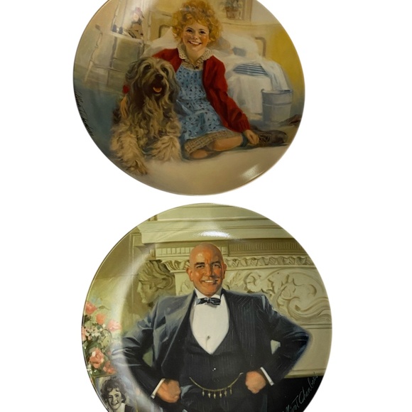 #01 Annie & Daddy Warbucks collectible plates - Picture 1 of 7